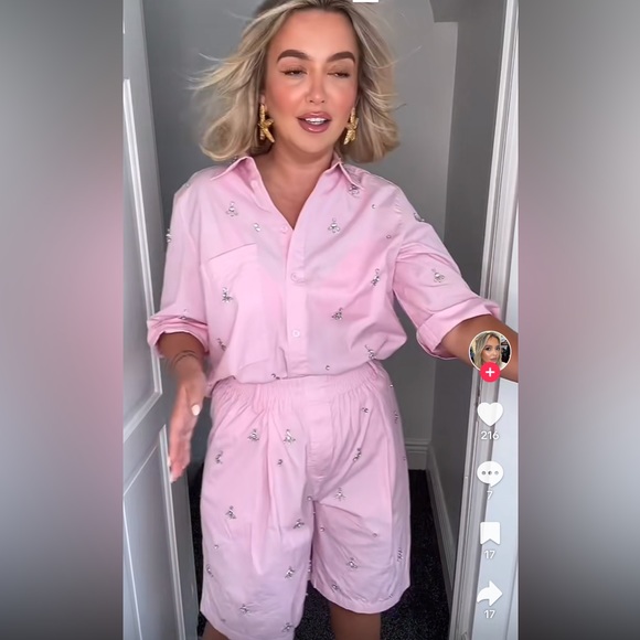 🦋 BLOGGERS FAVORITE 🦋 ZARA JEWELED BERMUDA SHORTS SIZE M - Picture 7 of 15